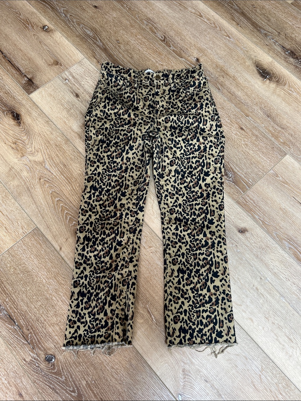 J.Crew cropped Leopard denim